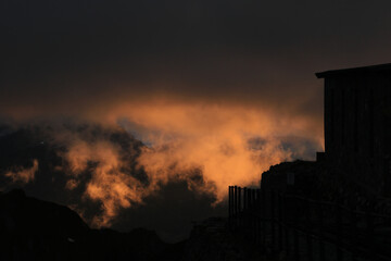 Fototapeta premium Sunset scene seen from Mount Brienzer Rothorn.