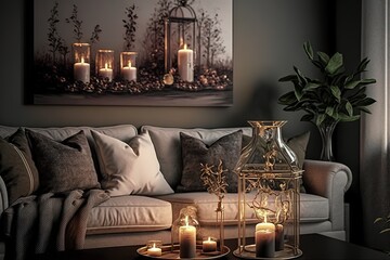 Decor with Candles of Living Room