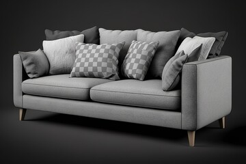 A modern sofa isolated with clipping path