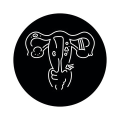 Endometriosis color line icon. Gynecology problem