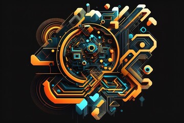 Abstract geometric technology vector design element