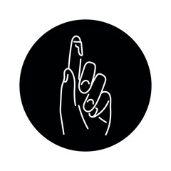 Obraz premium Blood from the finger color line icon. Injuries concept.