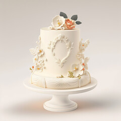 Festive wedding cake with flowers. Creative dessert concept