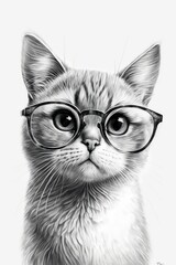 Portrait of a cat, Generative AI