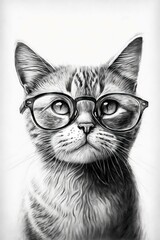 Portrait of a cat, Generative AI