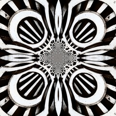 black and white ornament background, abstract circles geometric pattern 