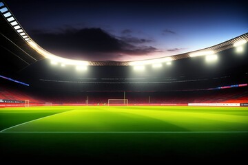 Fototapeta na wymiar Abstract Football Stadium with lights. Soccer Football stadium with floodlights 