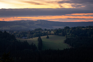 sunset over the mountains