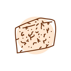 Cheese with mold Gorgonzola black line icon. Dairy product.
