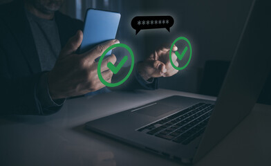 Two factor authentication. Protect data with 2FA Secure login. Privacy and cyber security concept.