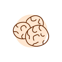 Mozzarella cheese black line icon. Dairy product.