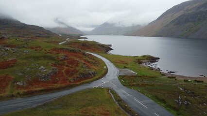 Wet country crossroads