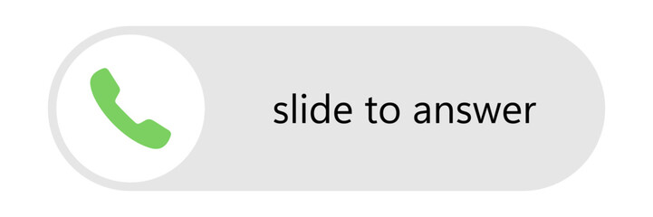 Phone incoming call. Slide to answer. Vector flat icon