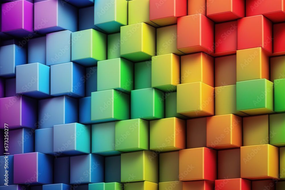 Aufkleber abstract background of cube blocks wall stacking design for cubic wallpaper background . admirable g