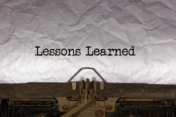 text message - Lessons Learned.
Written with a vintage typewriter.