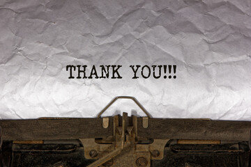 text message - thank you.
Written with a vintage typewriter. 