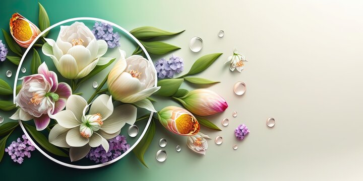 blomming nature orchid flower and tropical floral petal for beauty cosmetic background with copy space