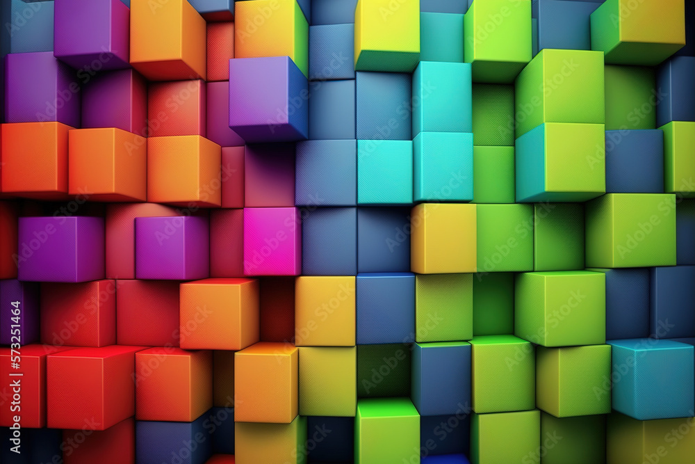 Aufkleber abstract background of cube blocks wall stacking design for cubic wallpaper background . admirable g