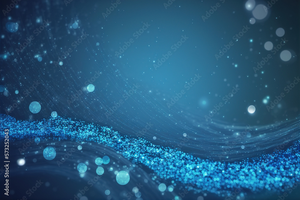 Poster blue technology abstract background with floating 3d particles texture . admirable generative ai ima