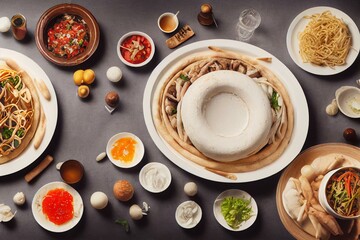 Fototapeta na wymiar Greek Gyros Dish. Generative AI
