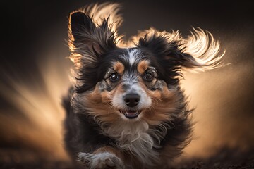 Adorable fluffy dog. Generative AI.