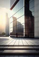 Fototapeta premium The square platform of urban modern building business office area
