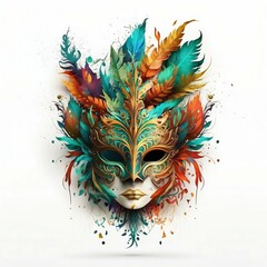 Carnival colorful mask. Generative AI