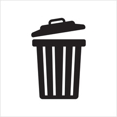 Trash bin sign. Garbage can symbol. Rubbish container sign. Vector template design.