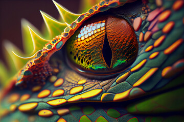The unique and complex detail of the surface of a reptile