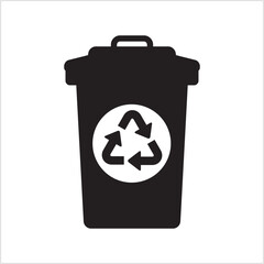 Recycle Trash bin sign. Garbage can symbol. Rubbish container sign. Vector template design.