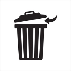 Trash bin sign. Garbage can symbol. Rubbish container sign. Vector template design.
