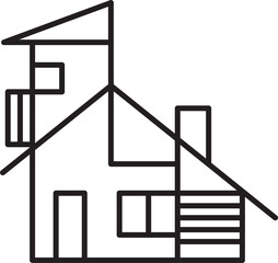 House Line Icon Vector.Home icon. Vector thin line icon