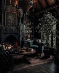 Naklejka premium Dark Reading Rooms