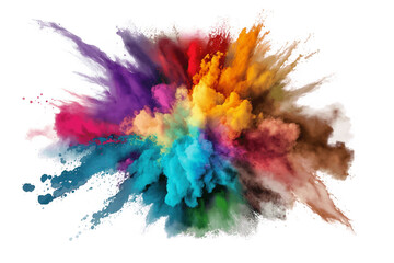 Fototapeta na wymiar Colorful Rainbow Holi Paint Splash and Color Powder Explosion - AI Generated
