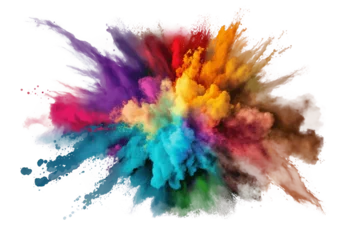 Rolgordijnen Colorful Rainbow Holi Paint Splash and Color Powder Explosion - AI Generated © Faiqdesign