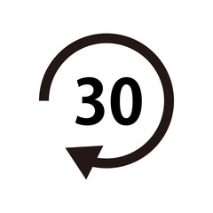 30 second rewind icon. Vector.