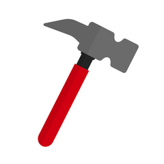 Red Claw hammer icon. Tool. Vector.