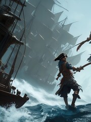 A swashbuckling pirate. 