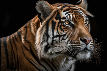 Fototapeta premium The Bengal Tiger, also known as the Royal Bengal Tiger, is the most numerous tiger subspecies and the national animal of India. 
