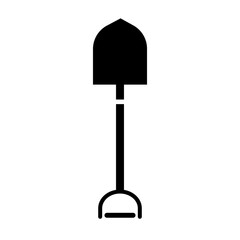 Simple shovel silhouette icon. Mining icon. Vector.