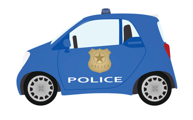 Blue  police car. vector illustration