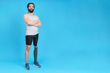 Man standing with a prosthesis on his leg