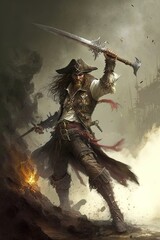 A swashbuckling pirate. 