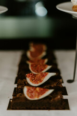 close up of a slice of fig