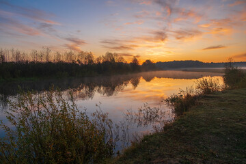 sunrise over the river