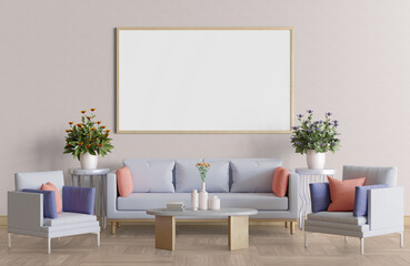 Frame with interrior on the wall