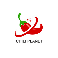 chili planet logo design concept