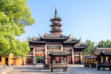 Landscape of Longhua temple,located in Shanghai,China