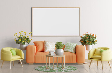 Frame with interrior on the wall