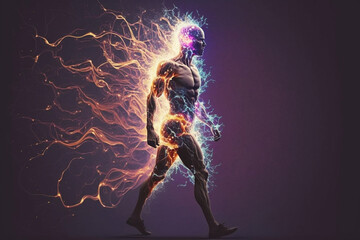 Powered by Energy: The Dependence on Vitality. An illustration depicting the reliance on energy to power daily life. AI generated.